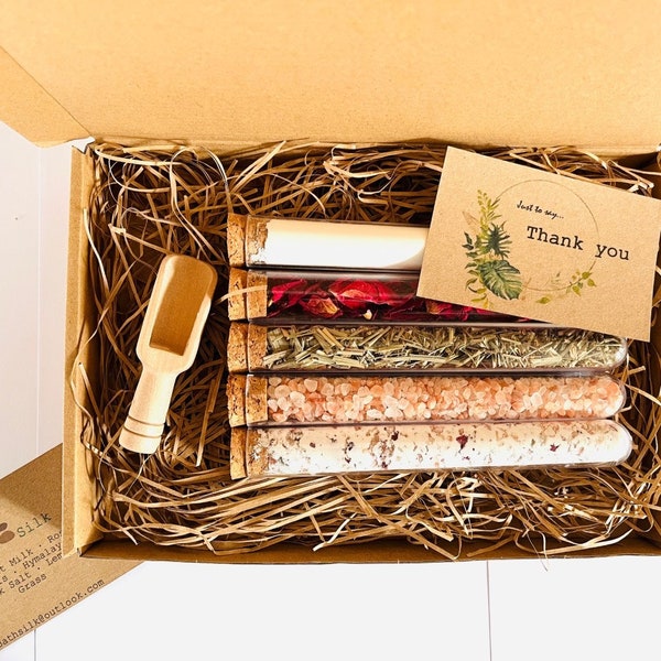 Kokosnoot Badmelk | Rozenblaadjes | Himalayan Pink Badzout | Citroengras Reageerbuizen Gift Box