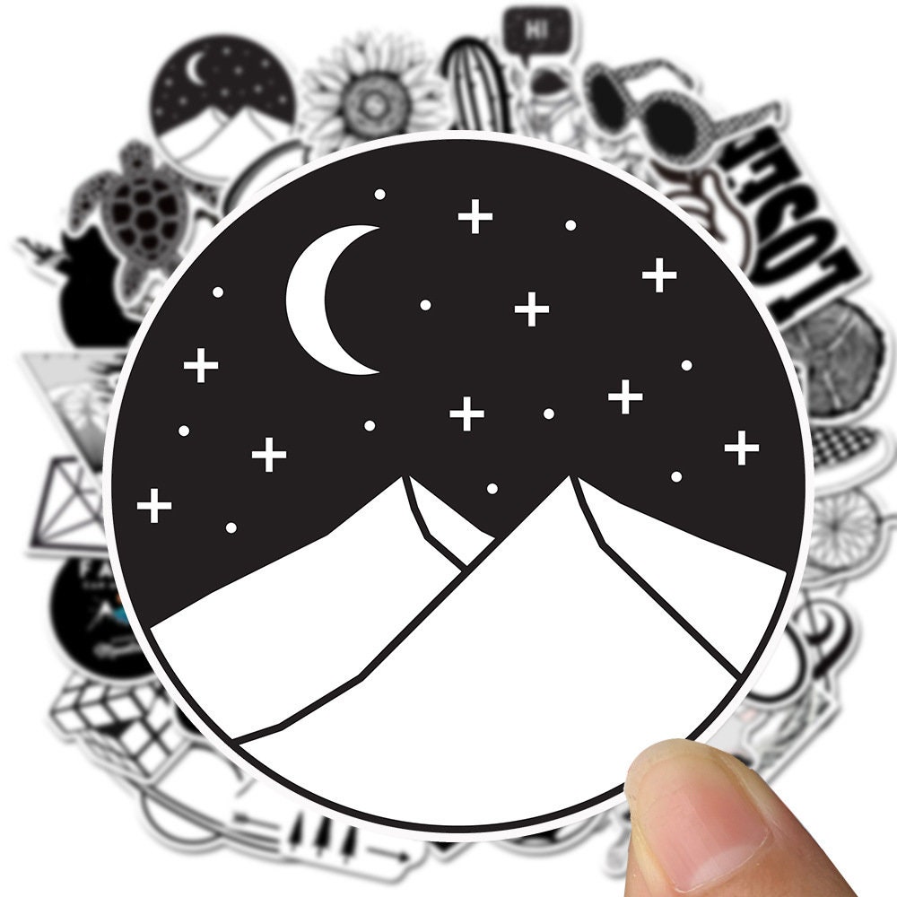  61Pcs Vintage Black and White Stickers,Retro Black & White  Waterproof Stickers Decals for Laptop Computer Skateboard Bumper,Aesthetic  Vsco Vinyl Stickers for Kids Teens Girls : Electronics