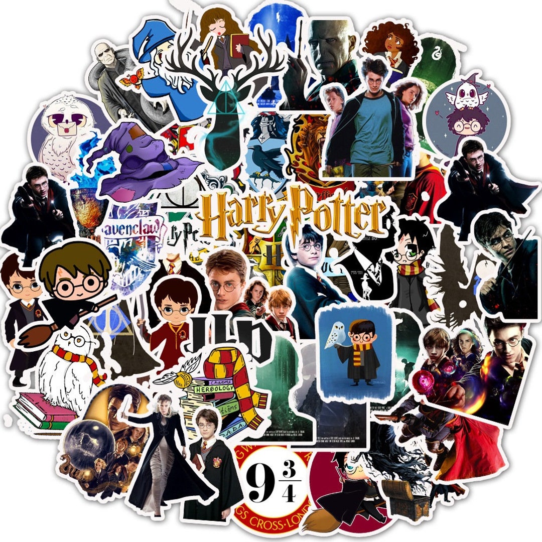 Harry Potter Vinyl Sticker Pack, 50 Piece Set - Decals for Laptops