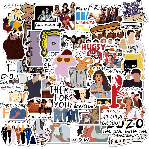 100 pcs F.R.I.E.N.D.S Friends Drama Stickers | Laptop Skateboard Decals | Waterproof Non-Reflective Stickers | Phone Luggage Computer Mug