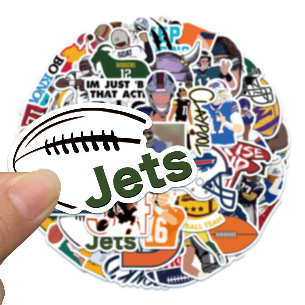 50 Pcs American Football NFL Stickers Laptop Skateboard Decals