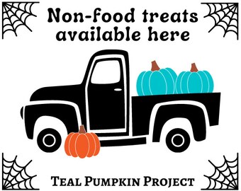 Teal Pumpkin Project Non-food treats available here | Print File | Instant Download pdf/png