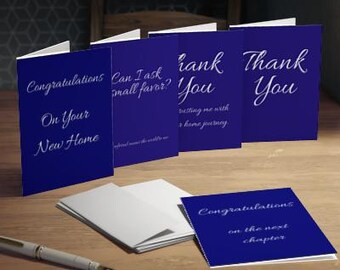 DIGITAL Real Estate Card Bundle | Real Estate Thank You Card, Congratulations Home, Thank You Blank, Referral Request | 5 Portrait Notecards