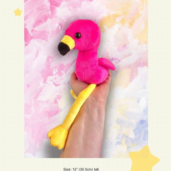 FLAMINGO sewing pattern Stuffed Animal DIY bird plush toy sewing tutorial