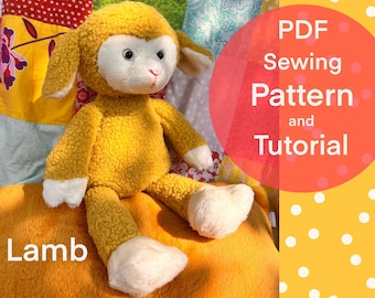 Lamb Plush Toy Sewing Pattern: Stuffed Sheep Tutorial (PDF)