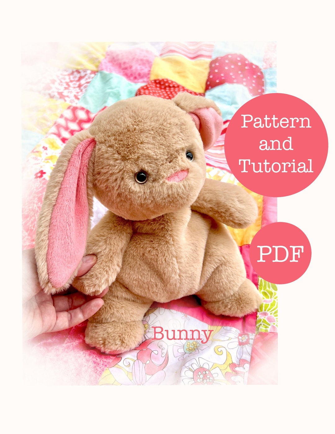 Bunny Plushy Toy Sewing Pattern, Stuffed Bunny Pattern Etsy