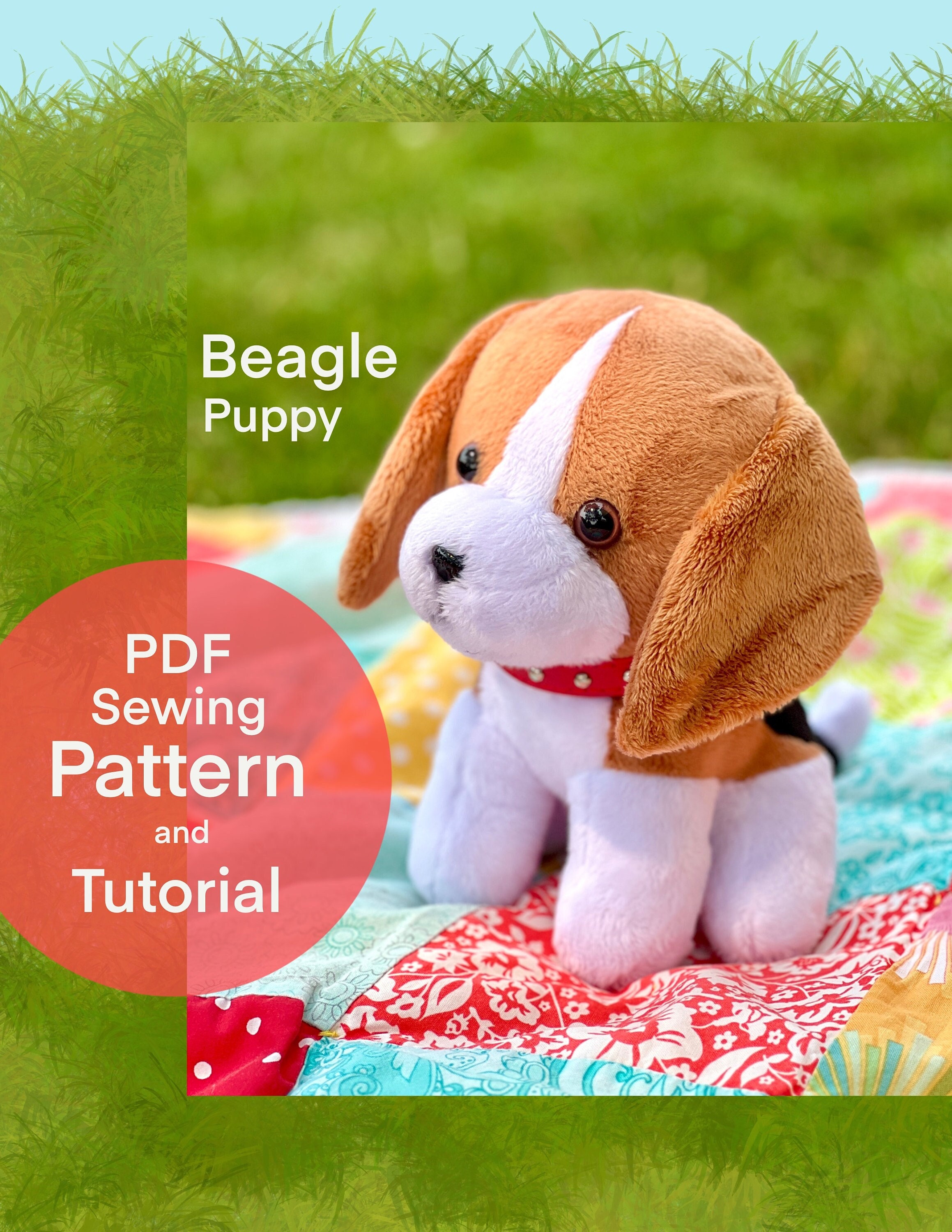 Puppy Dog Plushy Sewing Pattern Stuffed Toy Dog Pattern Beagle Puppy Plushie Etsy