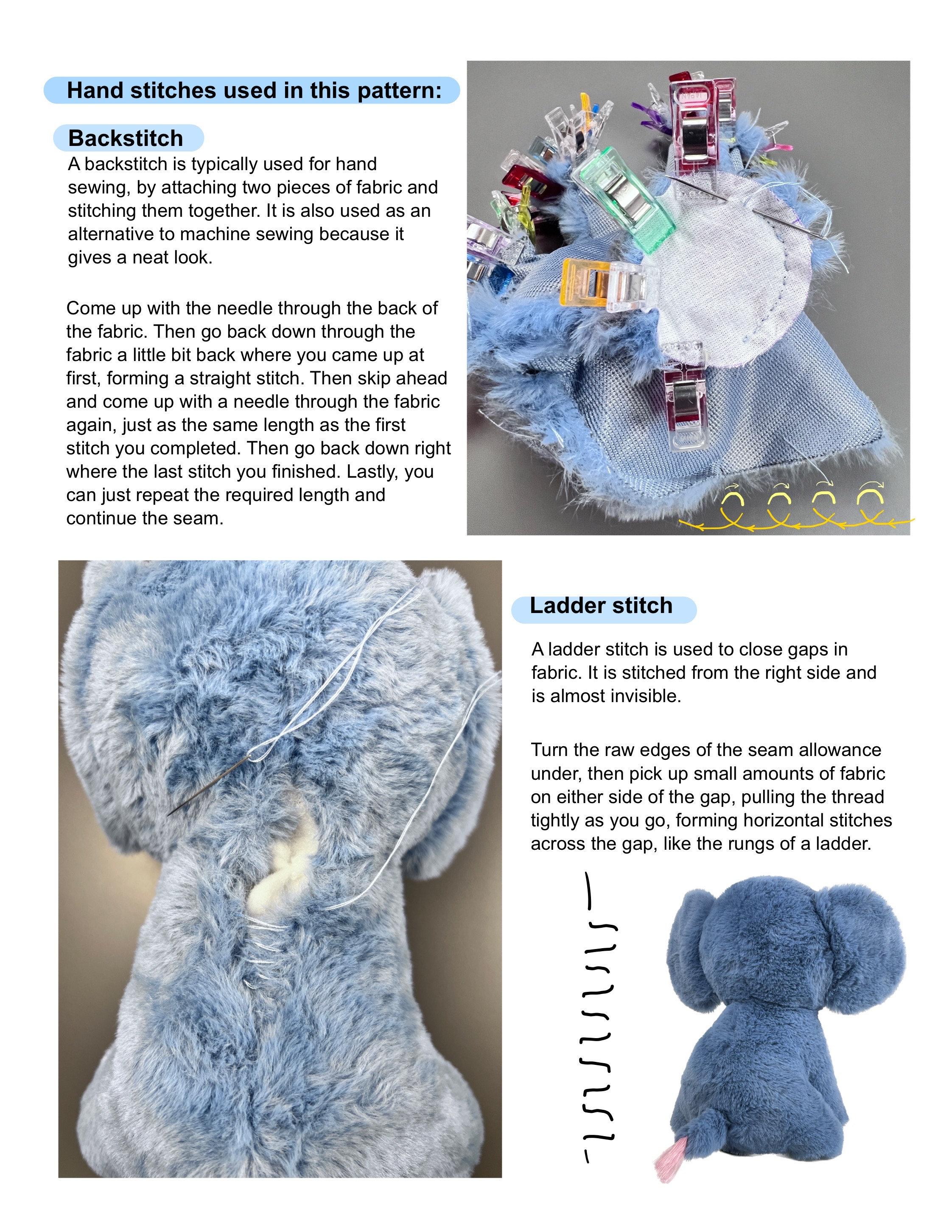 Elephant Plushy Toy Sewing Pattern Stuffed Elephant Tutorial - Etsy UK