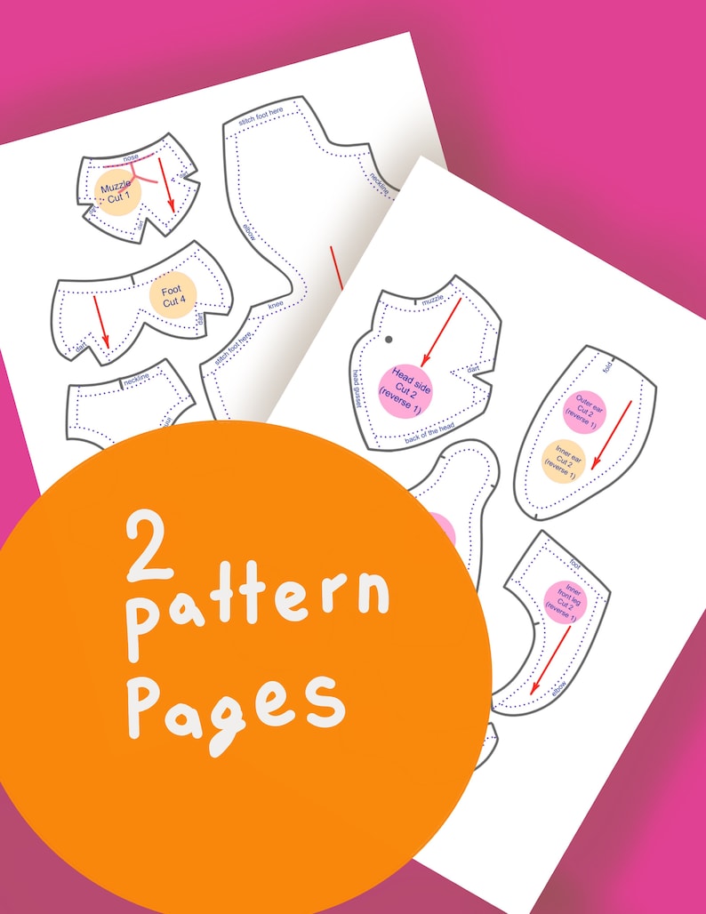 Bunny Rabbit Stuffed Toy Sewing Pattern Tutorial DIY Plushie Etsy