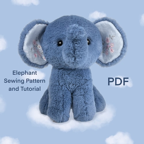 Elephant Plushy Toy Sewing Pattern Stuffed Elephant Tutorial - Etsy