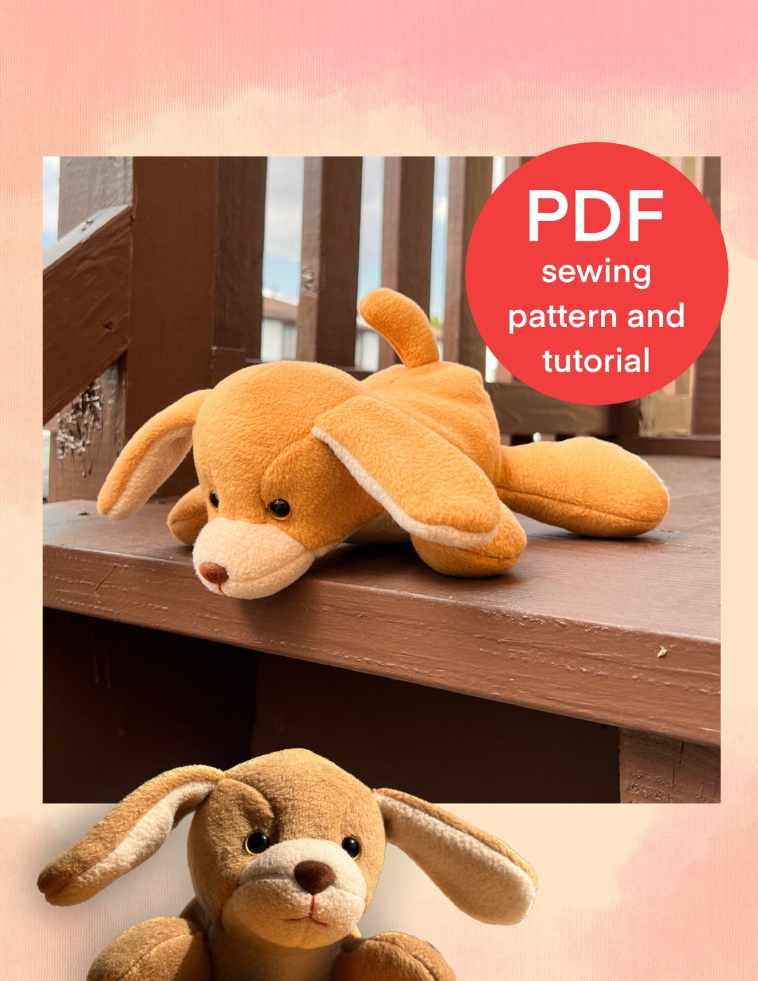 Puppy Dog Plushy Toy Sewing Pattern, Stuffed Dog Pattern Etsy