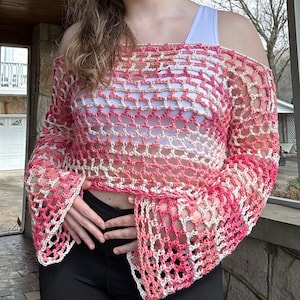 Off The Shoulder Crochet Mesh Shrug Sweater - Bikini Beach Cover-Up