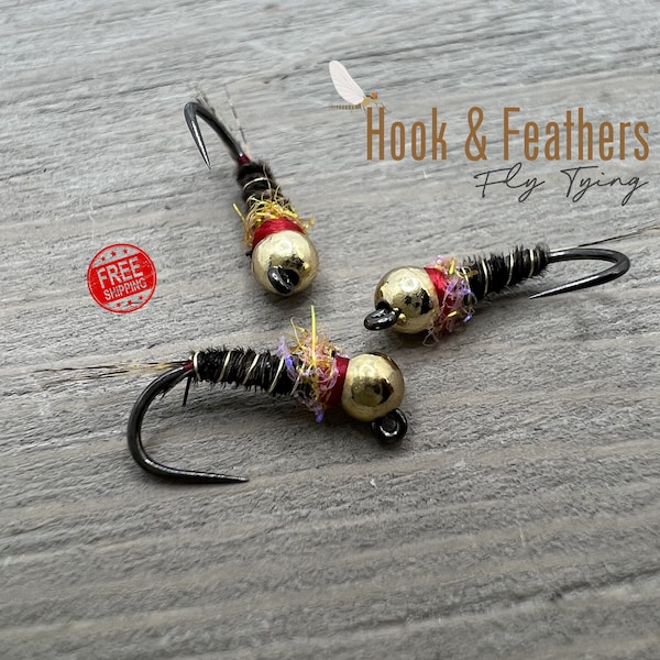 Frenchie, Tungsten Bead Frenchie Nymph Fly for Trout Fishing, Jig Euro Style (sold in sets of 3)