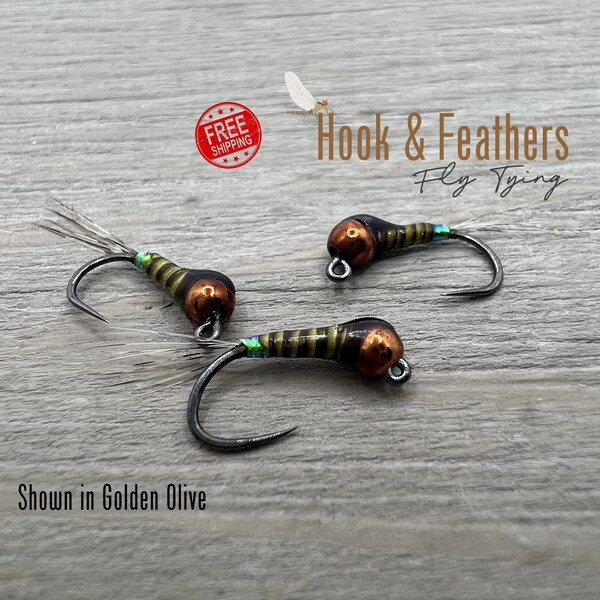 Quilldigon, Tungsten Quilldigon nymph fly for trout fishing, Jig Style (sold in sets of 3)