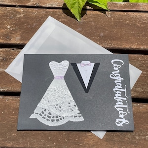 Handgefertigte elegante Hochzeitswunschkarte