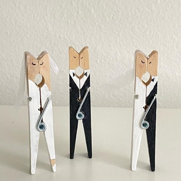 Wedding Clothespin Set - Perfect for Hanging Photos or Cards