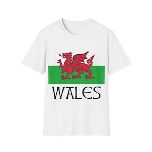 Wales / Welsh Flag / Cymru Flag / St. Davids Day / Celtic / Red Dragon of Wales - Unisex Softstyle T-Shirt (10 Colors)