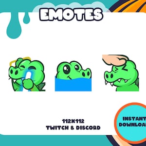Animated Gator Emotes | for Twitch, Discord and more! | Jam Pet Lurking Emote