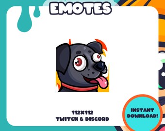 Black ANIMATED Derpy Dog | for Twitch, Discord and more! | Cute Blep Dog Emote