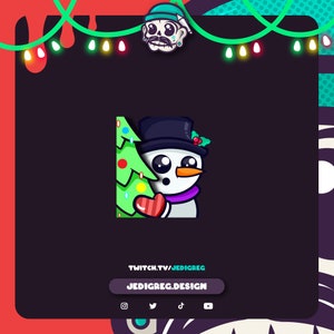 Lurking Snowman *Animated Emote* | for Twitch, Discord and more! | Lurking behind Christmas Tree