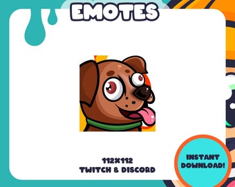 Brown ANIMATED Derpy Dog | for Twitch, Discord and more! | Cute Blep Dog Emote