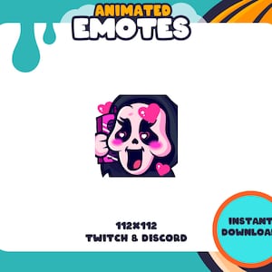 Ghostface Love Scream Animated Emote | for Twitch, Discord and more! | Fem Cute Horror Emotes Movie