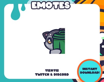 Animated Lurk Raccoon Emote | for Twitch, Discord and more! | Trash Panda Lurking Behind Can