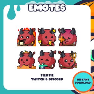 6x Teufel Emotes | für Twitch, Discord und mehr! Halloween Dämon Luzifer Emote Diablo
