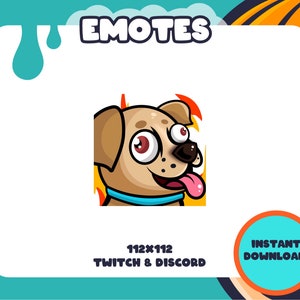 Derpy Dog ANIMÉ doré | pour Twitch, Discord et plus encore ! | Emote mignon chien Blep