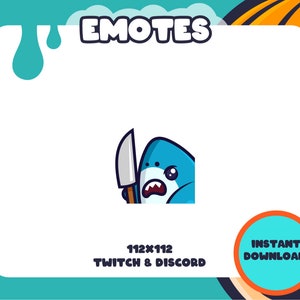 Animated Knife Shark Emote | for Twitch, Discord and more! | Knife Emotes