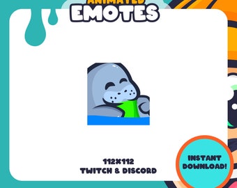 Animated Chew Manatee Emote | for Twitch, Discord and more! | Manatees Eating Grass