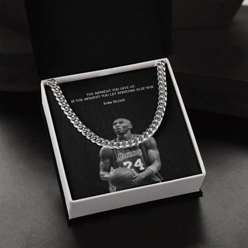 Kobe Bryant Black Mamba Basketball Chain Necklace Stainless Steel Lakers Gift NBA Jewelry for
