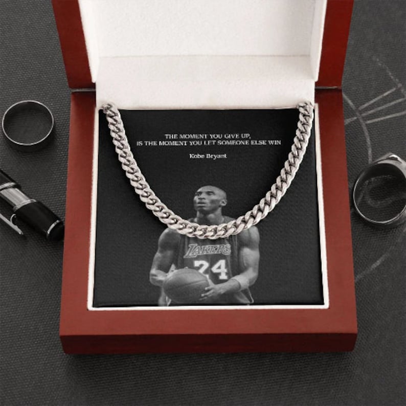 Kobe Bryant Black Mamba Basketball Chain Necklace Stainless Steel Lakers Gift NBA Jewelry for