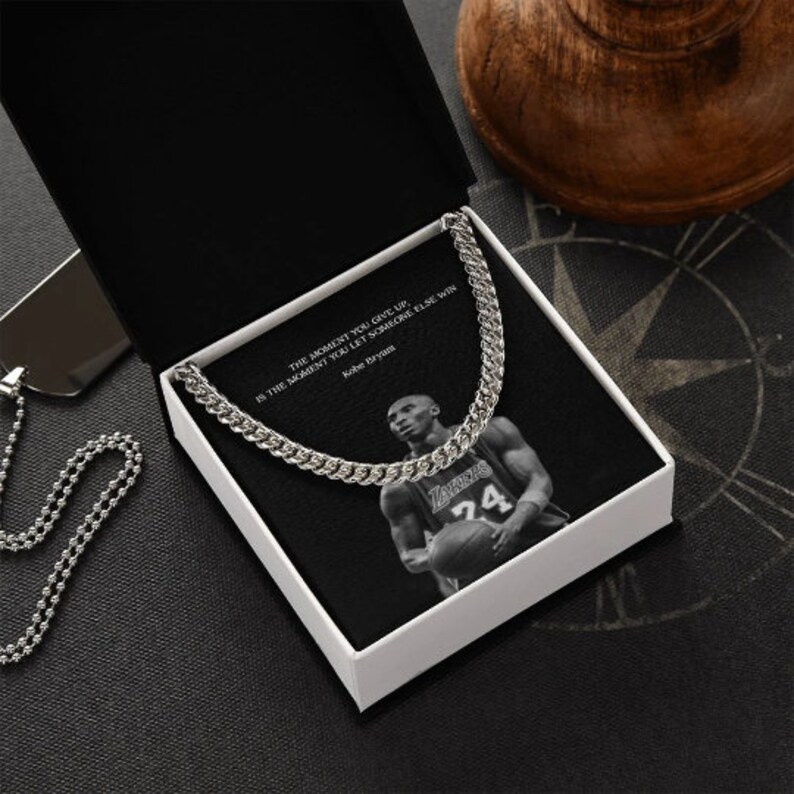 Kobe Bryant Black Mamba Basketball Chain Necklace Stainless Steel Lakers Gift NBA Jewelry for