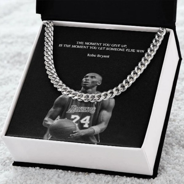 Kobe Bryant Black Mamba Basketball Chain Necklace - Stainless Steel - Lakers Gift - NBA Jewelry for Him
