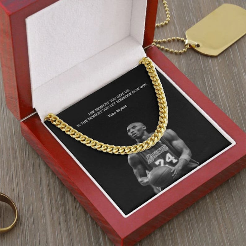 Kobe Bryant Black Mamba Basketball Chain Necklace Stainless Steel Lakers Gift NBA Jewelry for