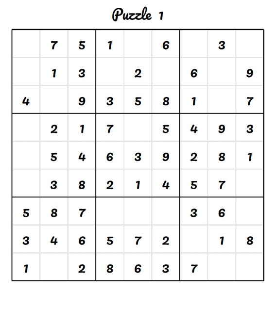Downloadable and Printable 2500 9x9 Sudoku Puzzles (2500 Hard