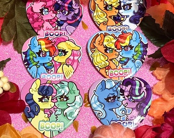 READ DESC new pairings My little pony boop! buttons pins applejack rarity twilightsparkle pinkiepie fluttershy rainbow dash trixie mlp ships