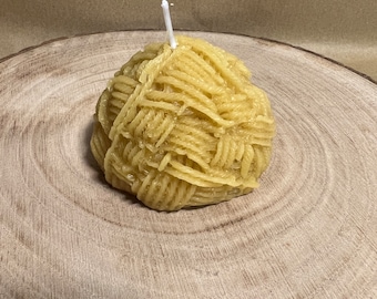 Ball of Wool Shaped Beeswax Candle