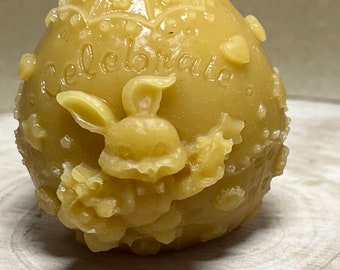 Easter Egg with Bunny & Stars Beeswax Candle