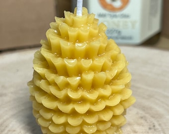 Small Pinecone Shaped Candle - 100% Beeswax