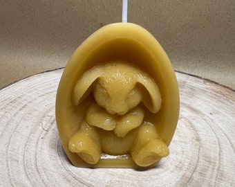 Easter Bunny in Egg Beeswax Candle