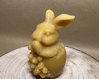 Easter Bunny with Flowers Beeswax Candle