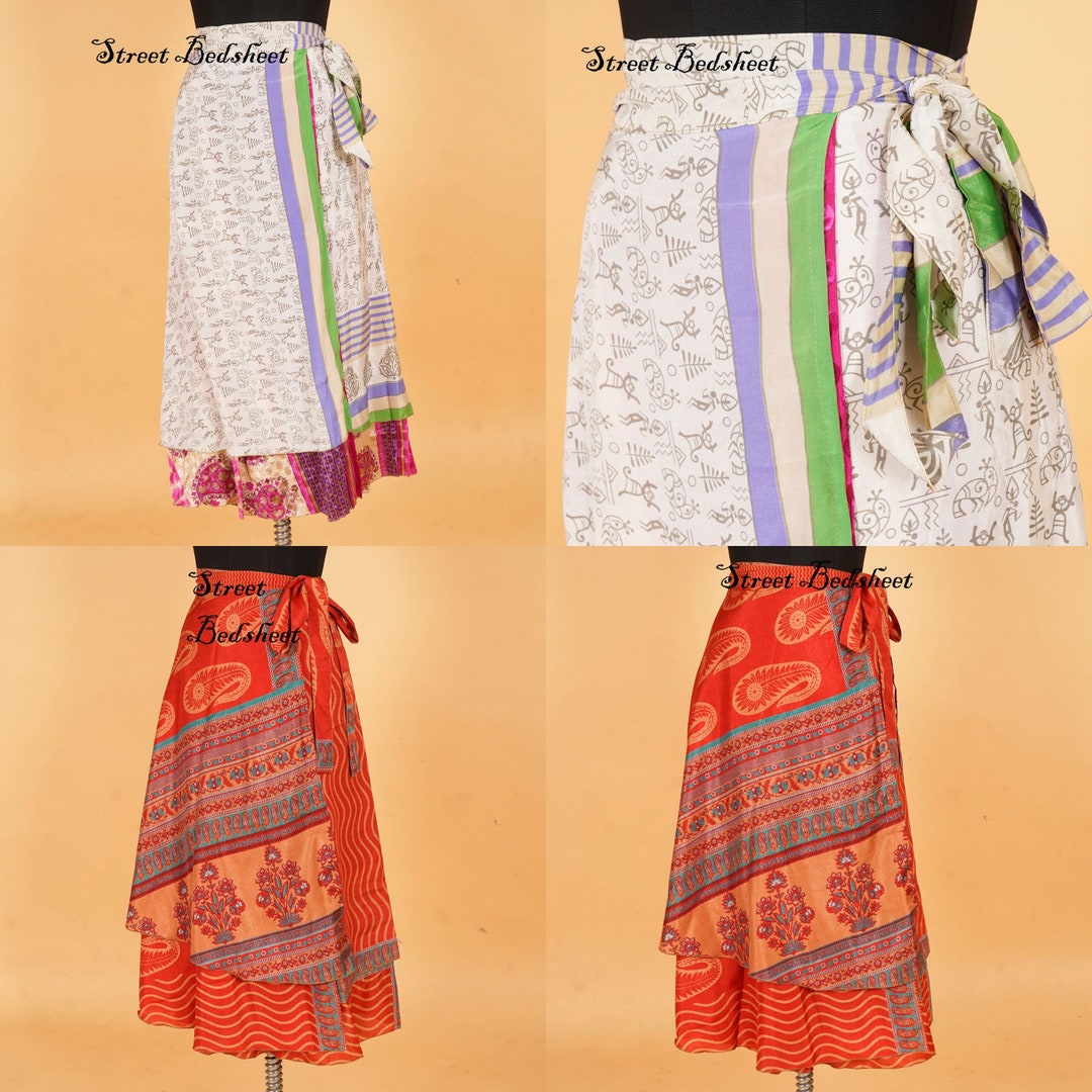 SALE ON Indian Wrap Silk Skirts Vintage Silk Skirt Indian Bohemian ...