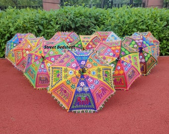 Wholesale Lot Of Indian Vintage Elephant Design Decorative Umbrella Sun Parasol Wedding Birthday Party Decoration Lot Of Umbrella