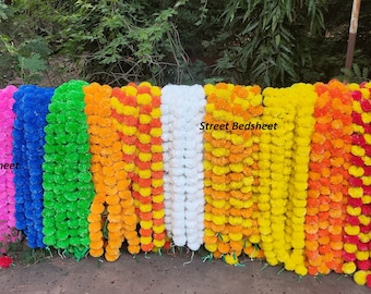Guirnalda de caléndula artificial: decoración de Halloween para bodas indias