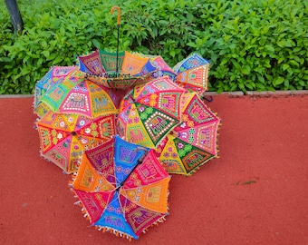 Wholesale Lots PC Indian Umbrellas Parasol Decorative Sun Wholesale Umbrella Wedding Parasols Décor Elephant Print Umbrella Embroidery Work