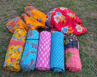 Wholesale Lot Of Indian Vintage Kantha Quilt Handmade Throw Reversible Blanket Bedspread Cotton Fabric BOHEMIAN quilt Boho Quilts For sale