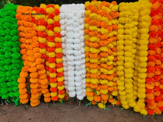 Artificial Marigold Garland: Indian Wedding Diwali Decoration