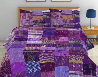 Bohemian Patchwork Quilt Kantha Quilt Handmade Vintage Quilts Boho King Size Bedding Throw Blanket Bedspread Quilting Hippie Quilts For Sale